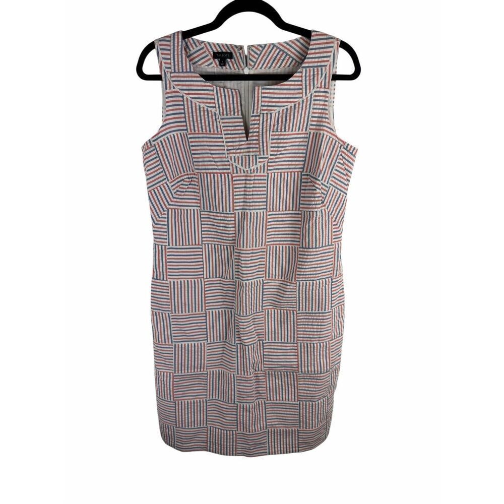 Talbots seersucker red white and blue dress - size 6